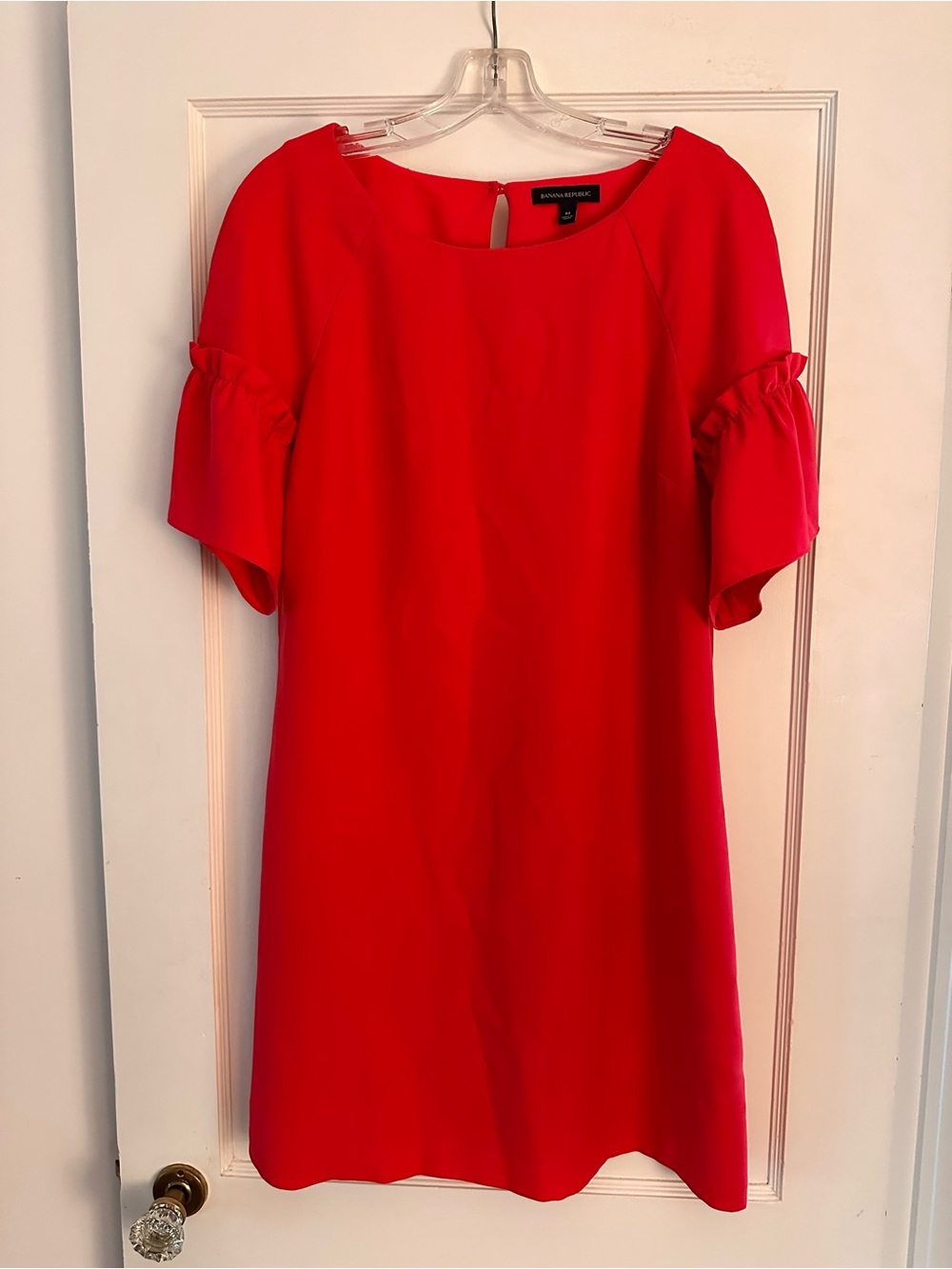 Banana Republic Hot Pink Ruffle Sleeve Dress